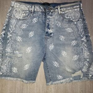 AMIRI Bandana Denim Shorts